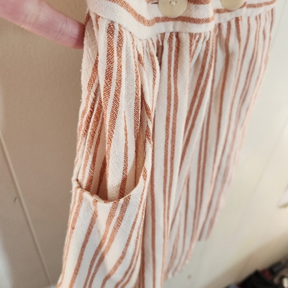 Zara Cream Orange Striped Mini Wrap Dress Sixe XS - Picture 10 of 16